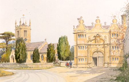 Stanway - a watercolour by John Davis (c)